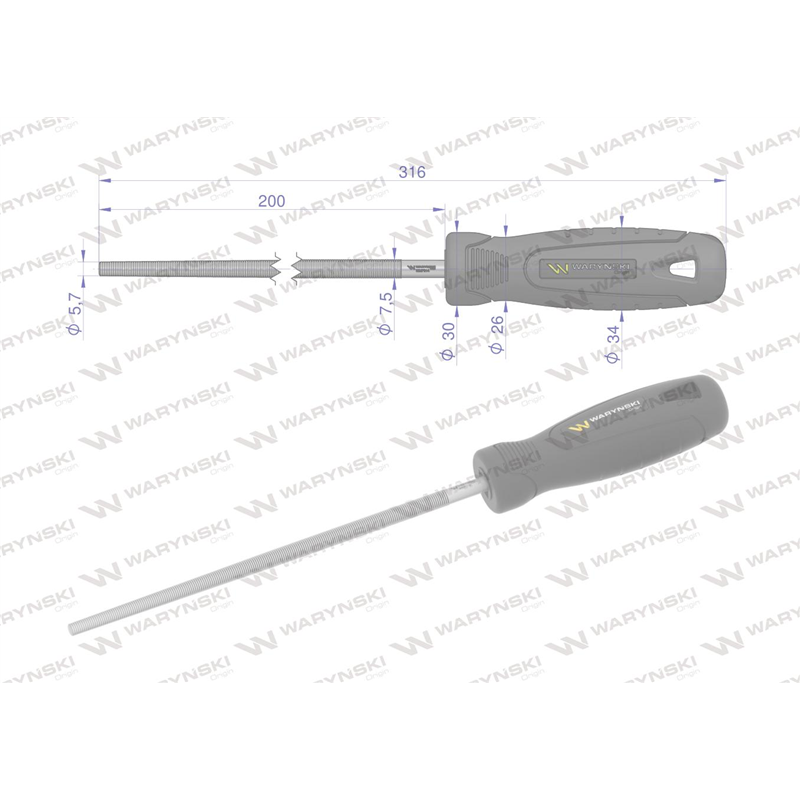 Pilnik okrągły 200 mm Waryński-347885506