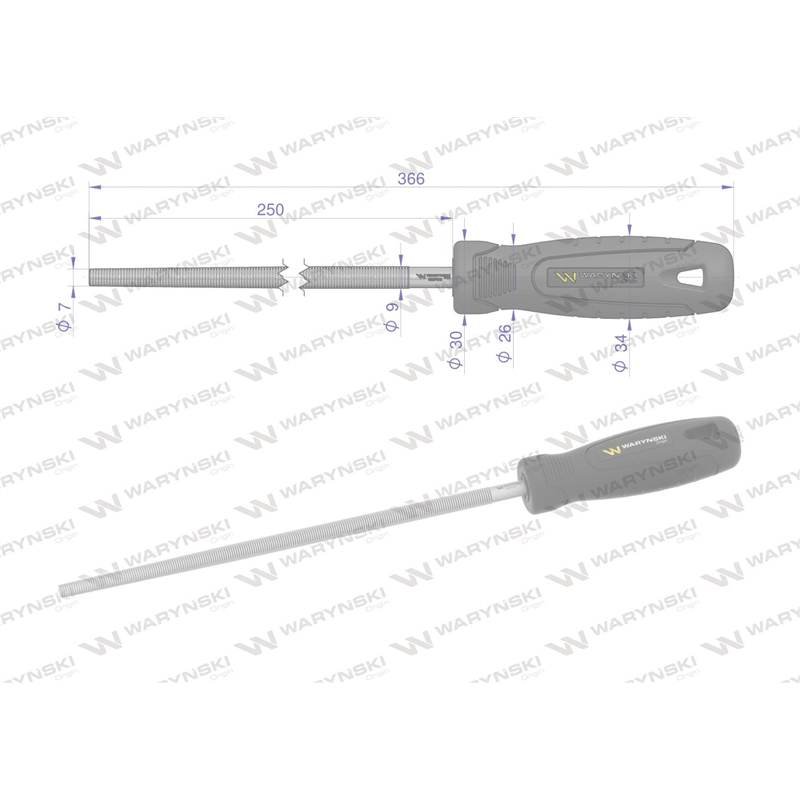 Pilnik okrągły 250 mm Waryński-347457275