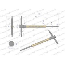 Klucz T ze spinnerem HEX 2.5 mm Waryński-347456436