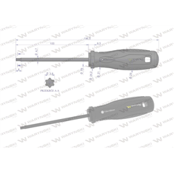 Wkrętak T20. 100 mm. stal SVCM. Waryński-347882464