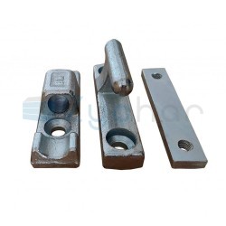 Zawias do burty aluminiowej L90 Bolec + gniazdo + podkładka