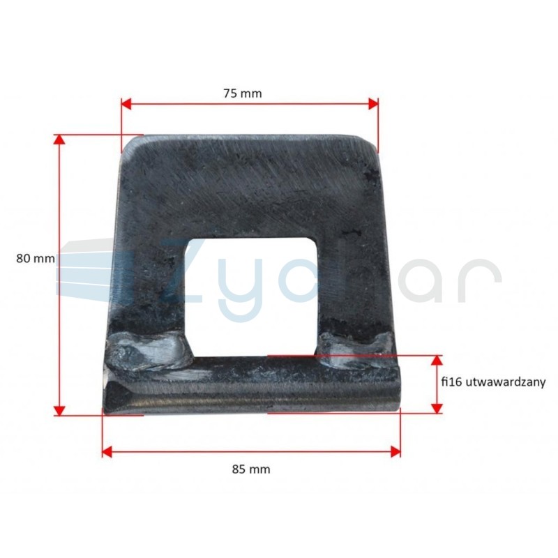 Zawias zamek burty dolny wysyp, Blacha 10 mm