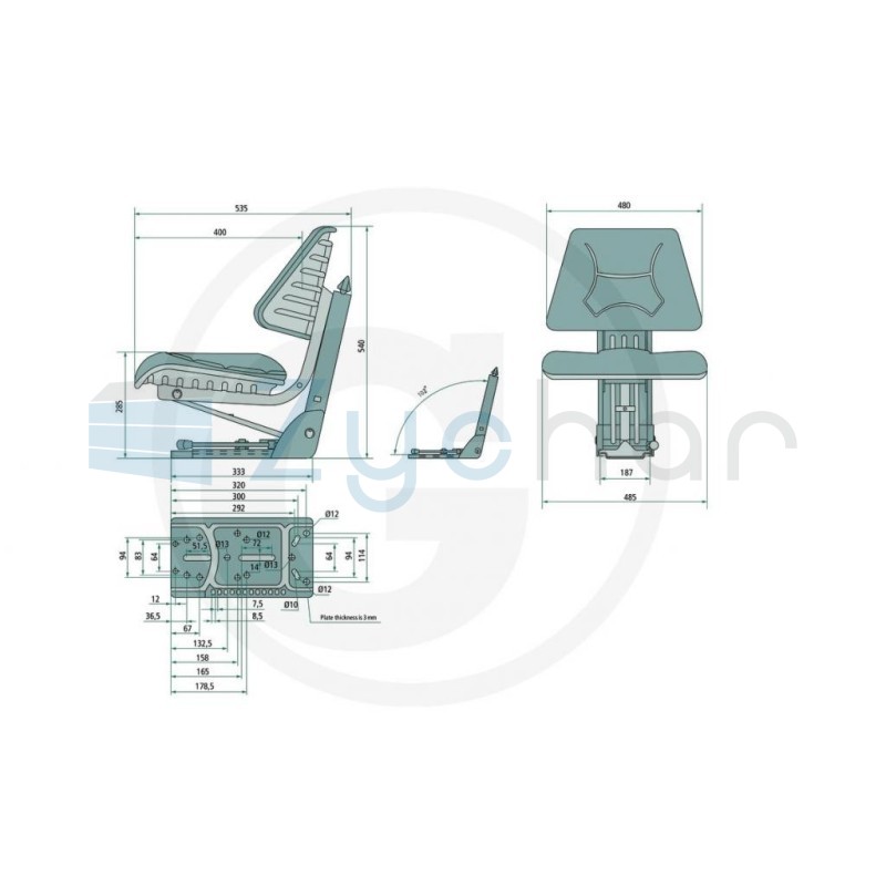 Siedzenie dzielone URSUS C330 C360