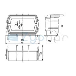 LZD 2789/B CLEOfront front lamp, with lower mounting