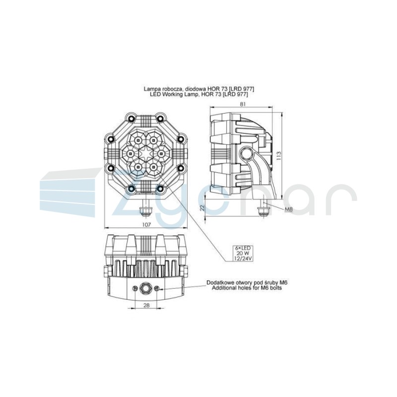 Lampa robocza LRD 977