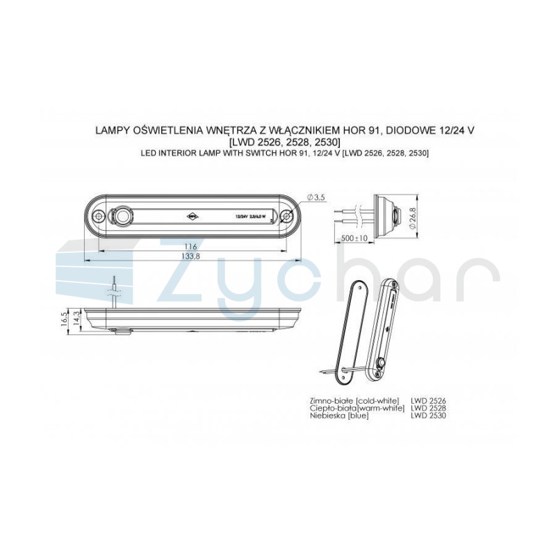 Lampa oświetlenia wnętrza LWD 2526